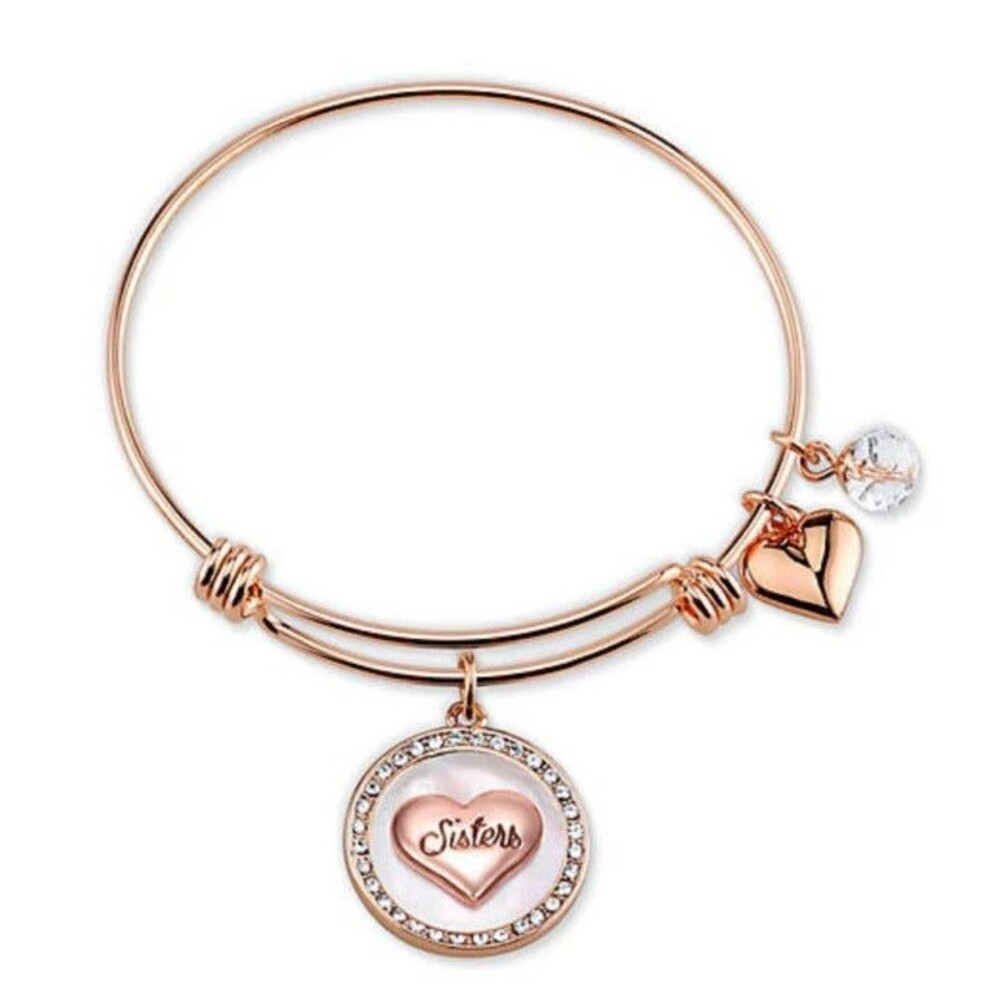 NEW Belk Silverworks Southern Charm Sisters bracelet rose goldtone hearts gift